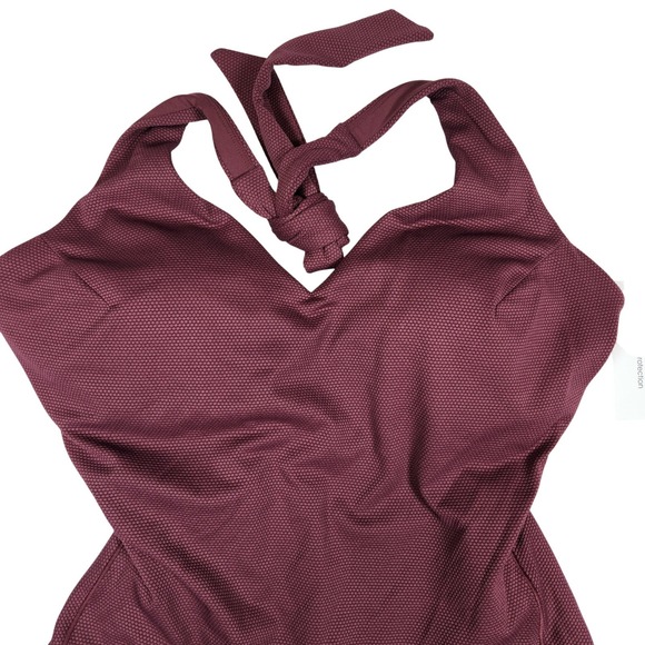 SPANX Shape Burgundy Halter‎ One Piece Swimsuit XL Extra Large Swimwear $188 NWT - Picture 5 of 11